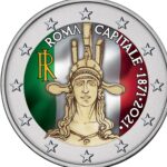 Цветная монета 2 евро 2021 года Италия - 150 лет Риму как столице Италии