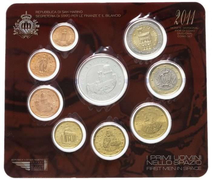 Pangakomplekt Euro 2011 San Marino BU + hõbe 5 eurot - Image 2
