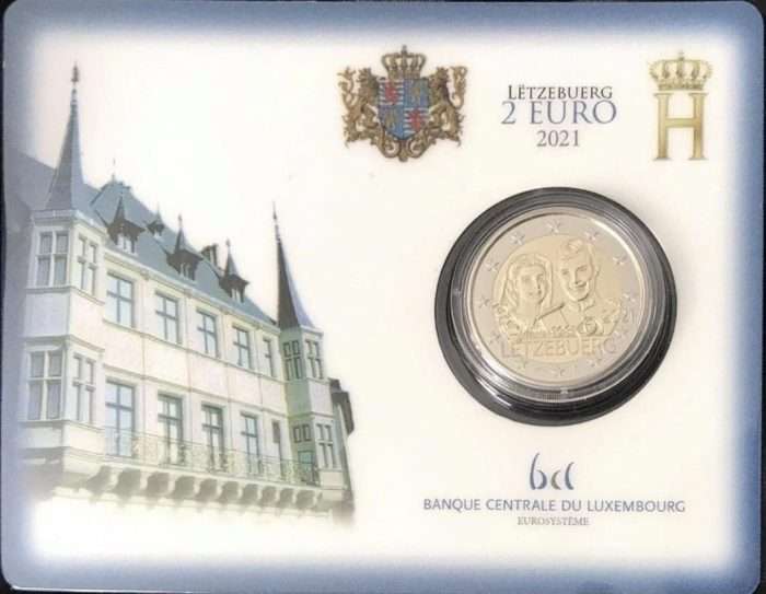 2 eurot Luksemburg 2021 - suurvürst Henri ja suurvürstinna Maria Teresa BU pulmade 40. aastapäev - Image 1