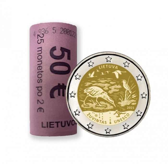 coins-rolls511lit ROLL 2 euroa Liettua 2021 - Zuvintasin biosfäärialue - Image 1