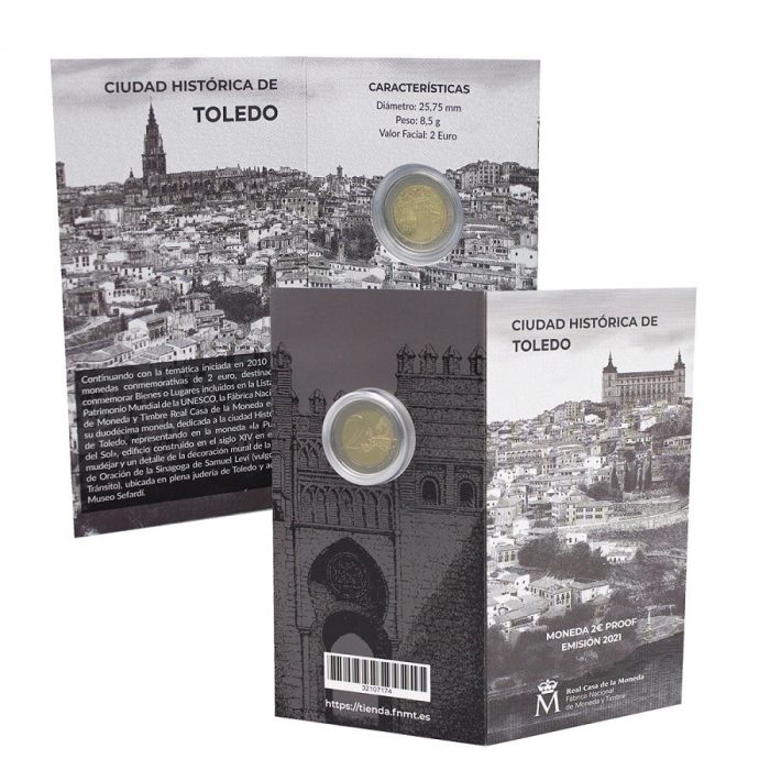 2 euro 2021. Hispaania. Ajalooline linn Toledo PROOF - Image 2