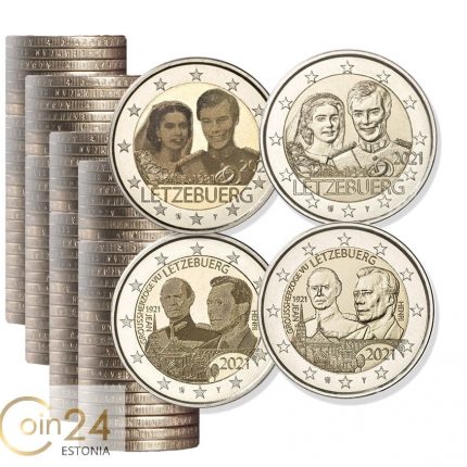Roll in plastic packaging Luxembourg 2021 - 4 rolls of 25 coins