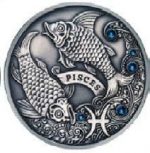 Серебро 20 рублей Беларусь 2013 года — Знаки Зодиака "Рыбы"