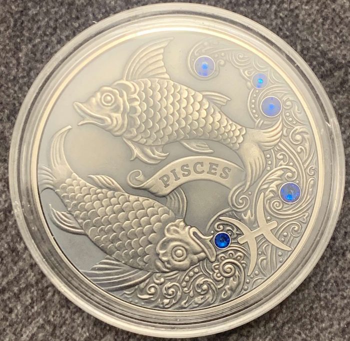 РыбыСеребро2 Plata 20 rublos Bielorrusia 2013 - Signos del zodiaco "Piscis" - Imagen 4