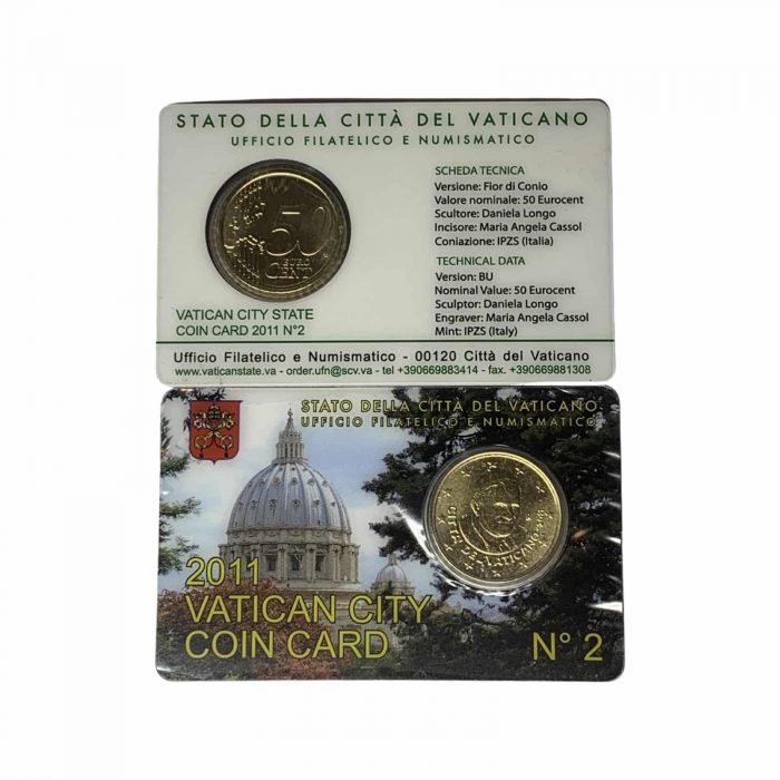 ватикан 2011 2й 50 centesimi di euro Vaticano 2011 - Papa Benedetto Edizione n. 2 - immagine 1