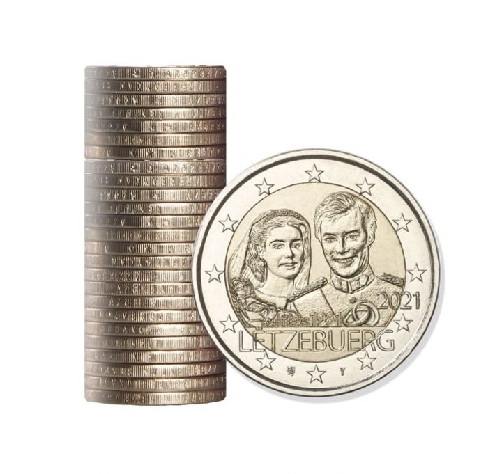 Rollo en envases de plástico Luxemburgo 2021 - 4 rollos de 25 monedas - Imagen 2