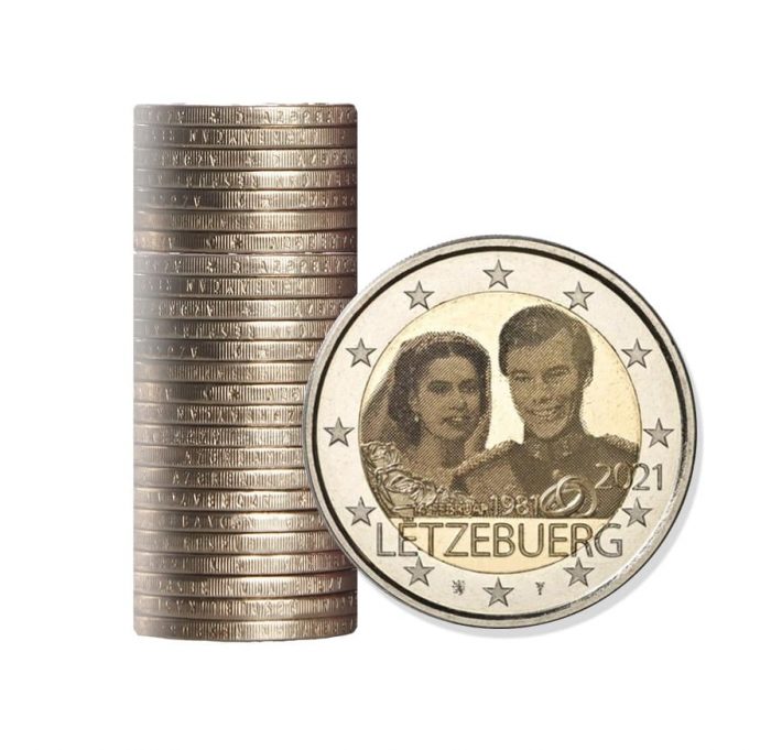 Rollo en envases de plástico Luxemburgo 2021 - 4 rollos de 25 monedas - Imagen 3