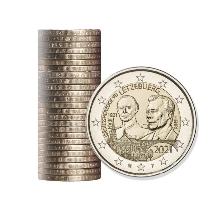 Rollo en envases de plástico Luxemburgo 2021 - 4 rollos de 25 monedas - Imagen 4