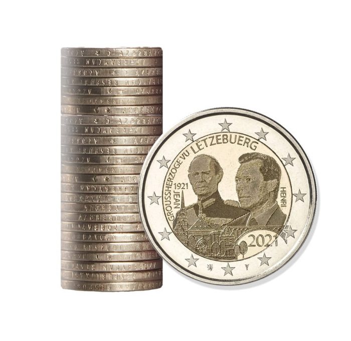 Rollo en envases de plástico Luxemburgo 2021 - 4 rollos de 25 monedas - Imagen 5