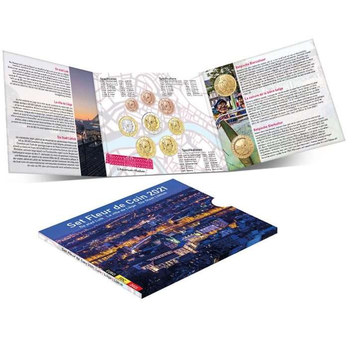 Банковский набор евро 2021 Бельгия BU + 2,5 евро "УЕФА 2020" + 2,5 евро "5 лет нематериального наследия бельгийской пивной культуры" — изображение 1