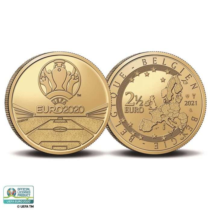 Банковский набор евро 2021 Бельгия BU + 2,5 евро "УЕФА 2020" + 2,5 евро "5 лет нематериального наследия бельгийской пивной культуры" — изображение 2