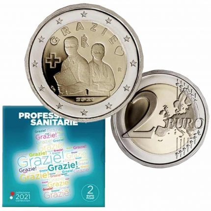 2 euros 2021 Italia - "Gracias" - PRUEBA de profesiones médicas