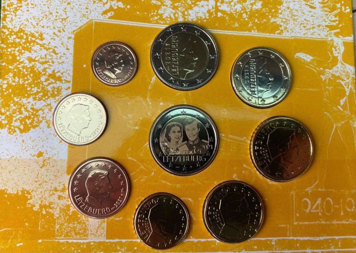 Banco conjunto Euro Luxemburgo 2021 BU + 2 euros -40 años desde el matrimonio del duque Enrique y la duquesa María Teresa - Imagen 1