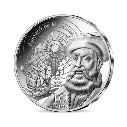 Серебро 10 евро Франция 2021 - 500 лет со дня смерти Фердинанда де Магеллана