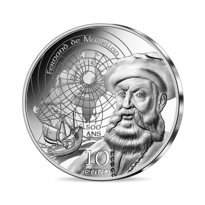 Hopea 10 euroa Ranska 2021 - 500 vuotta Ferdinand de Magellanin kuolemasta - Image 1