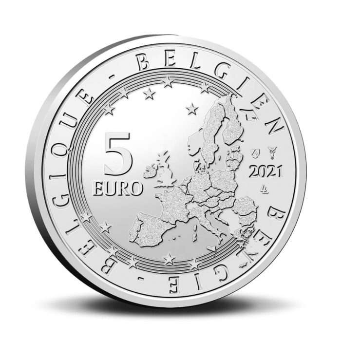 5 euros Bélgica 2021 - Año europeo de los ferrocarriles - Imagen 2