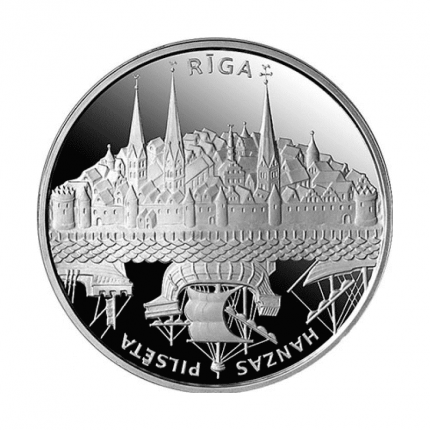 Moneta d'argento 2011 Lettonia 1 lats "Città anseatiche - Riga"