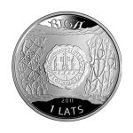 Moneta d'argento 2011 Lettonia 1 lats "Città anseatiche - Riga" - immagine 2