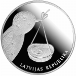 Серебряная монета 2013 Латвия 1 лат "Ребёнок" — изображение 2
