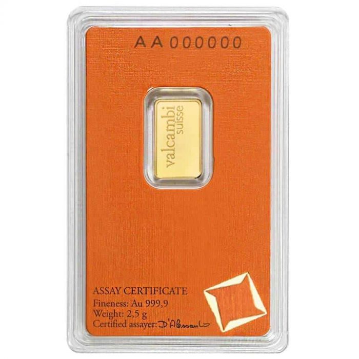 Lingote de oro de 2,5 gramos - Valcambi Suisse - Imagen 3