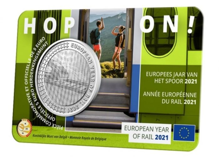 5 euros Bélgica 2021 - Año europeo de los ferrocarriles - Imagen 4