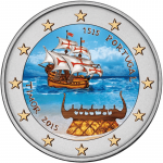 2 euron värillinen kolikko 2015 Portugali - 500 vuotta Portugalin Timorin löytämisestä
