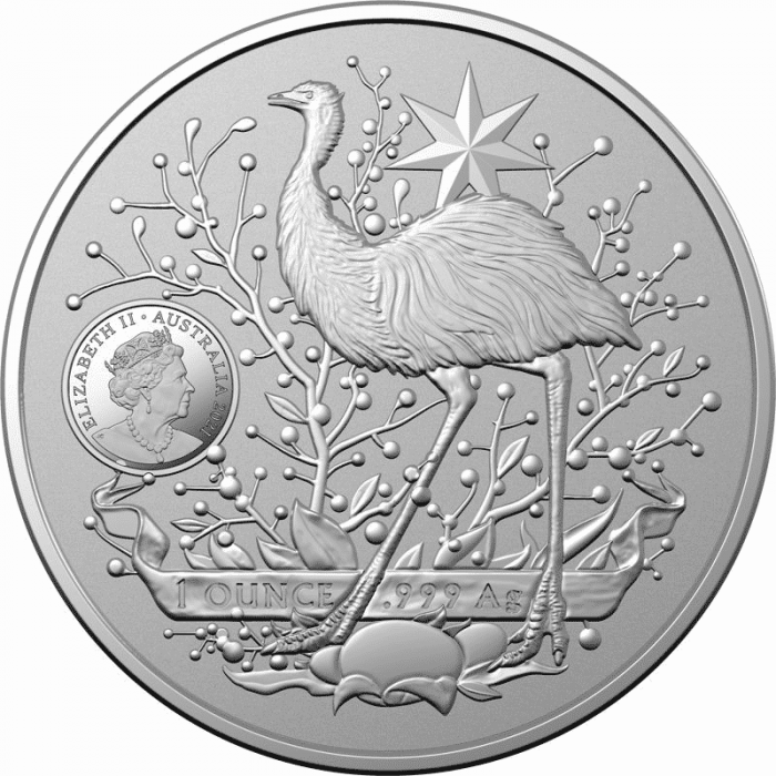 Argento Australia 1 dollaro 2021 - Stemma dell'Australia - immagine 2