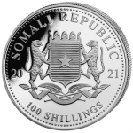 Somalia Silver Coin 100 Shillings 2021 - Elephant - Image 2