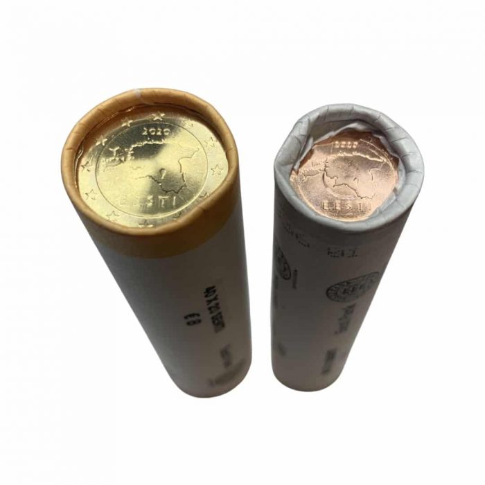 2020 Eesti euromüntide komplektirullid - 20 ja 2 senti - Image 1