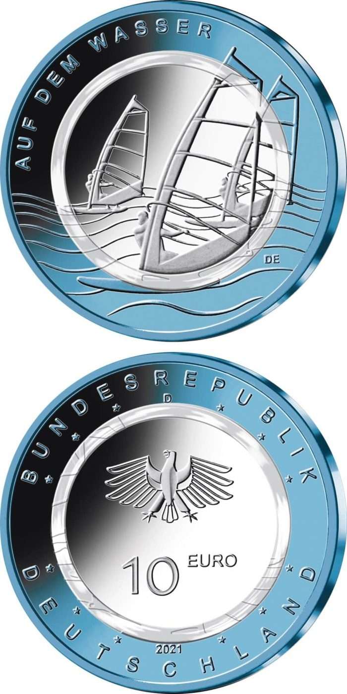 10 euros Alemania 2021 - Movimientos aéreos: Sobre el agua - Imagen 3