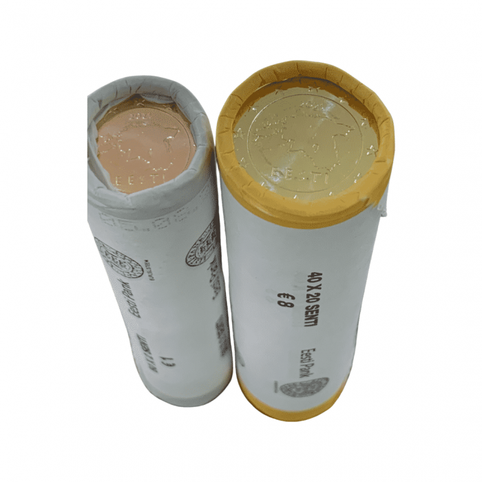 Rolls of the Estonia 2021 euro coin set - 20 and 2 cents - Image 1