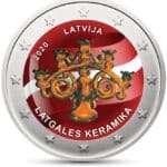 Цветная монета 2 евро Латвия 2020 - Латгальская керамика