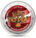 Moneda 2 euro coloreada Letonia 2020 - Latgale ceramics
