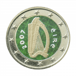 Värillinen 2 euron kolikko 2007 Irlanti - säännöllinen emissio