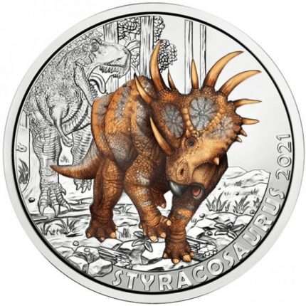 Austria 3 euro serie a colori Dinosauri - 2021 Styracosaurus