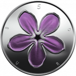 Moneta Argento 2021 Lettonia (5 €) - "Moneta Fortuna - Fiore Lillà"