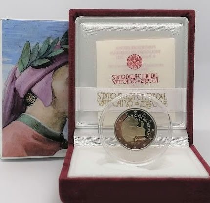 2 евро Ватикан 2021 - 700 лет со дня смерти Данте Алигьери PROOF