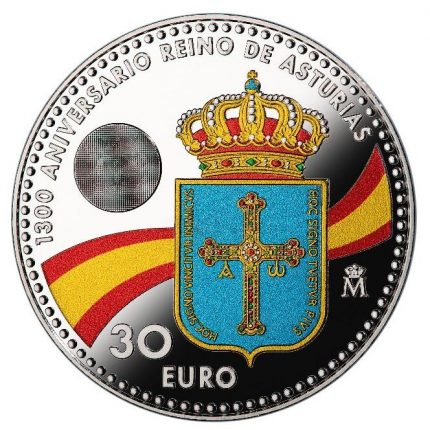 Moneda Plata 30 Euro España 2018-1300 Años Reino de Asturias
