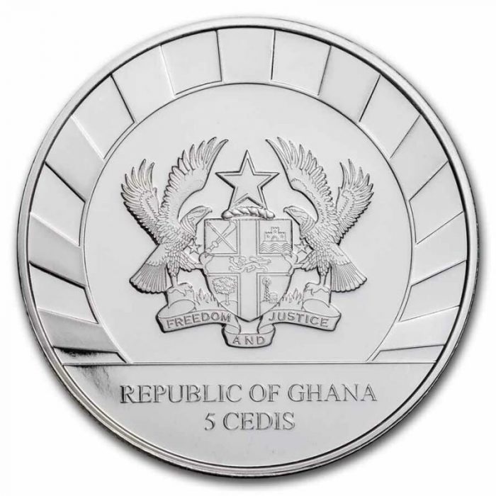 Ghana 2021 Buffalo Hopeakolikko 5 Cedi Ghana 2021 - Jääkauden jättiläiset: Biisoni - Image 2