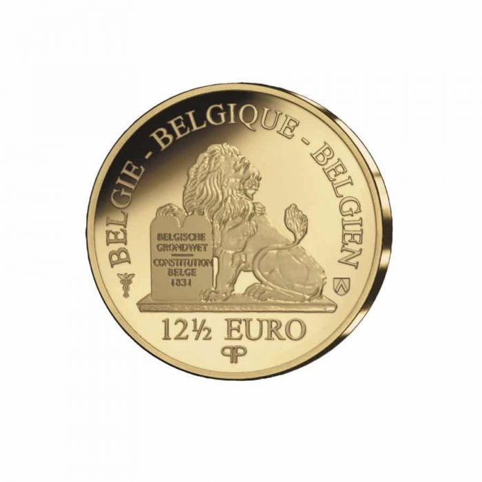 Золотая монета 12,5 евро Бельгия 2021 - город бриллиантов Антверпен — изображение 2