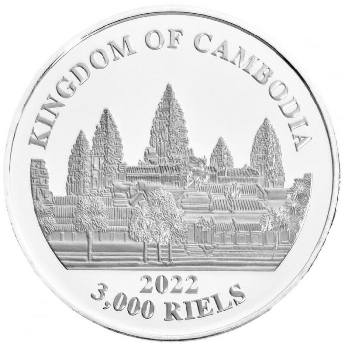 3,000 riel Silver Coin Cambodia 2022 - Lost Tigers of Cambodia - Image 2