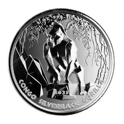 Silver Coin 500 Congo Francs 2021 - Silver Gorilla