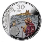 Серебряная монета 30 евро Испания 2021 - Год Хакобео Сантьяго-де-Компостела