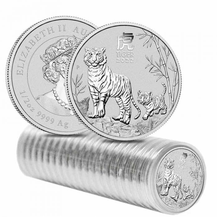 Moneda de Plata 50 Céntimos Australia 2022 - Año del Tigre BU - Imagen 1
