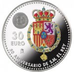 Moneda Plata 30 Euro España 2018 - 50 Aniversario Su Majestad el Rey Felipe VI