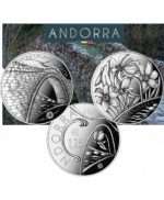 1.25 euro Andorra 2021 coin pair - White Narcissus and La Margineda Bridge