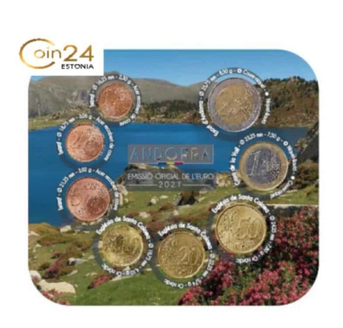 Set Banco Euro Andorra 2021 FDC - immagine 2