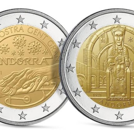 Andorra set 2 euros 2021 Our Lady of Meritchell + 2 euros Caring for the elderly