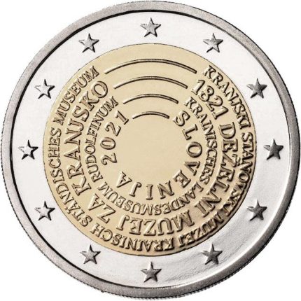 2 euro Slovenia 2021 - 200 anni del Museo Nazionale della Slovenia PROOF