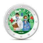 2 euron värillinen kolikko Italia 2021 - Kiitos - Lääkärin ammatit